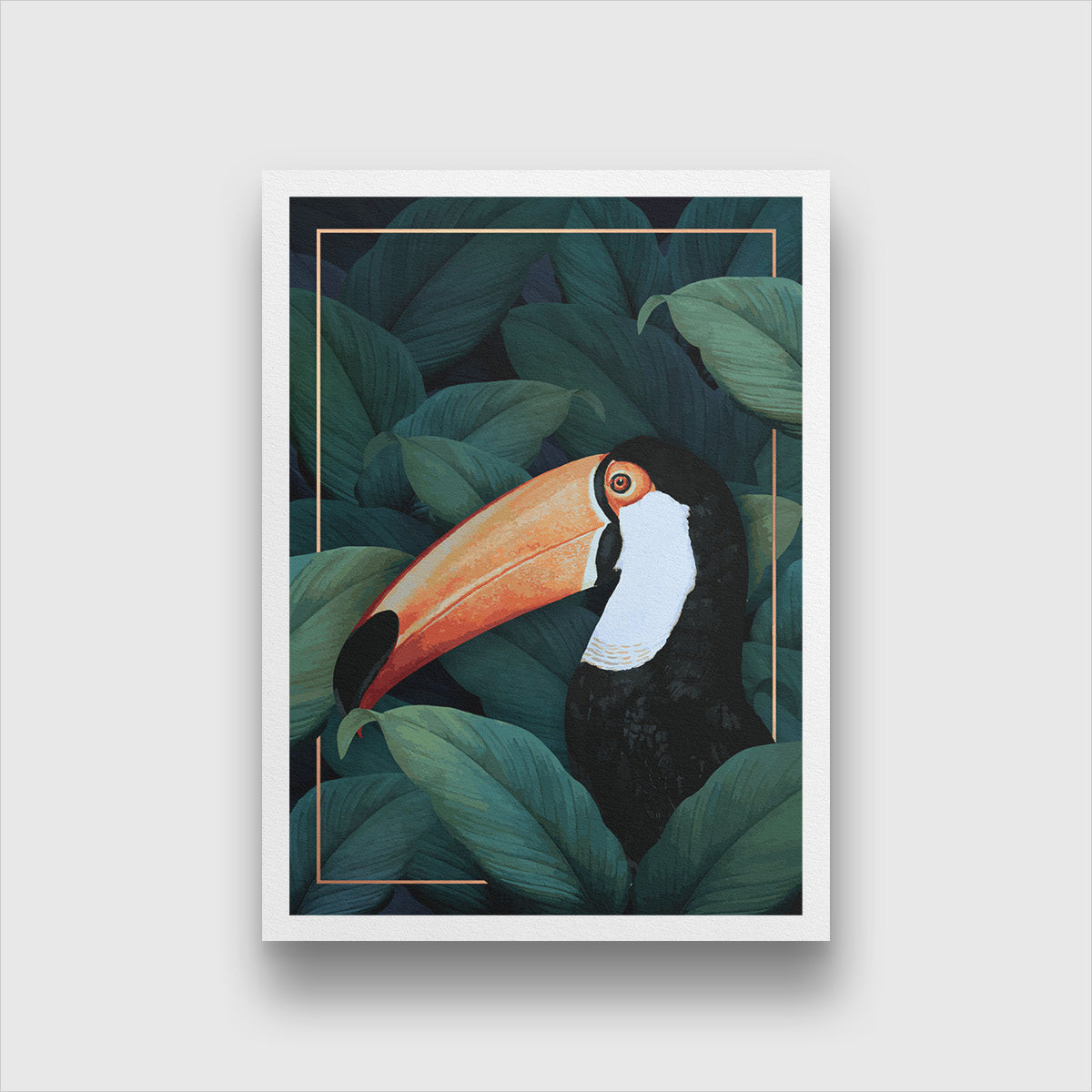 Toucan Illustration Painting 3 : 4.2 Vertical Premium Wall Art Canvas by MeriDeewar