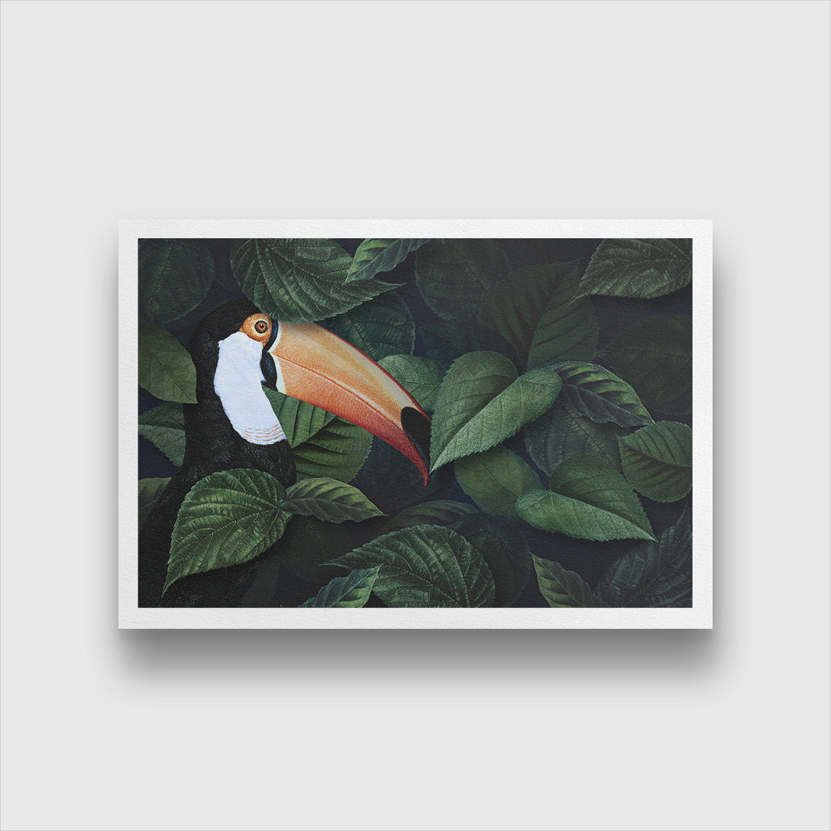 Toucan Rainforest Painting 1 : 1 Square Premium Wall Art Canvas by MeriDeewar