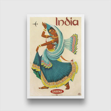 Traditional Indian Women Retro Poster 2 : 3 Vertical Premium Wall Art Canvas by MeriDeewar