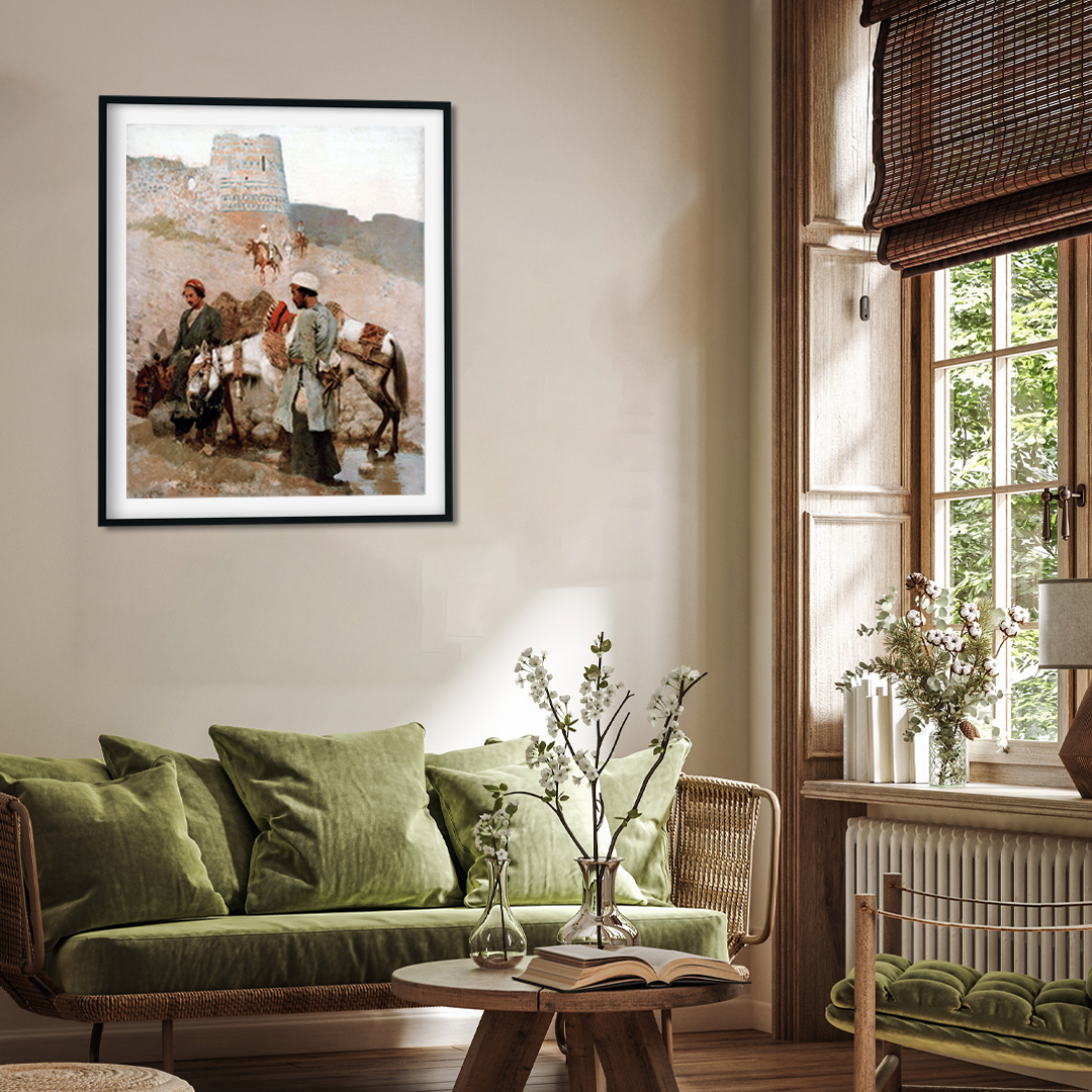 Traveling in Persia Painting 4 :5 Vertical Premium Wall Art Canvas by MeriDeewar