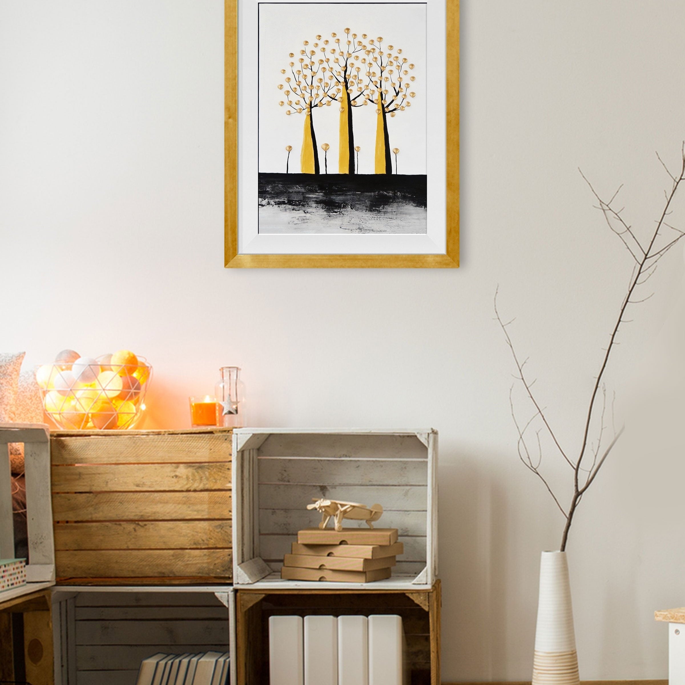 Tree Trees Artwork Painting - Meri Deewar 2 : 3 Vertical Premium Wall Art Canvas by MeriDeewar