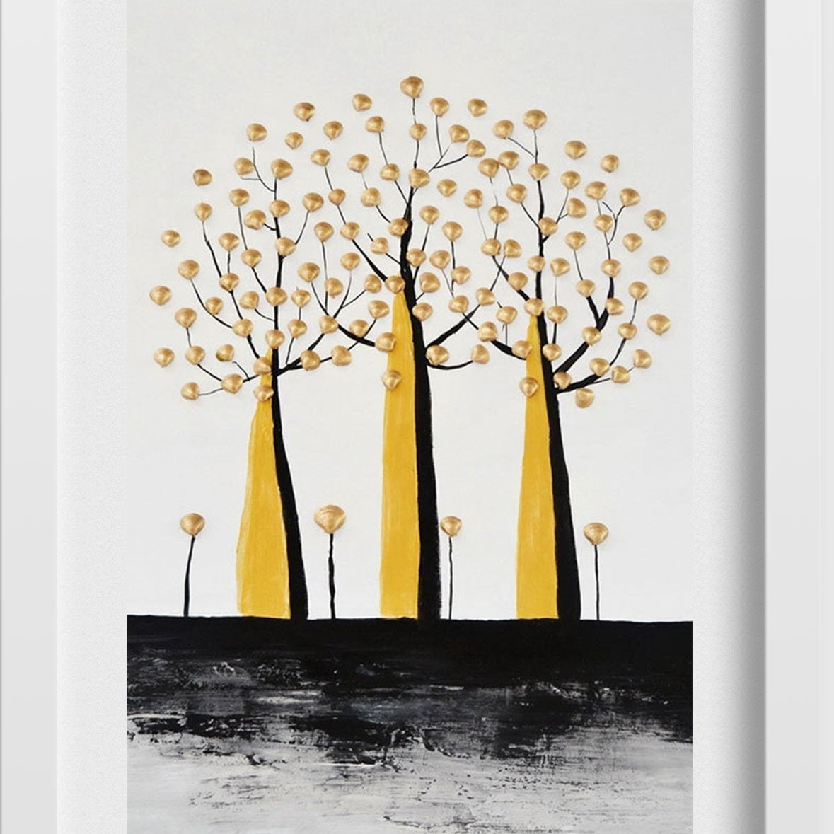 Tree Trees Artwork Painting - Meri Deewar 2 : 3 Vertical Premium Wall Art Canvas by MeriDeewar
