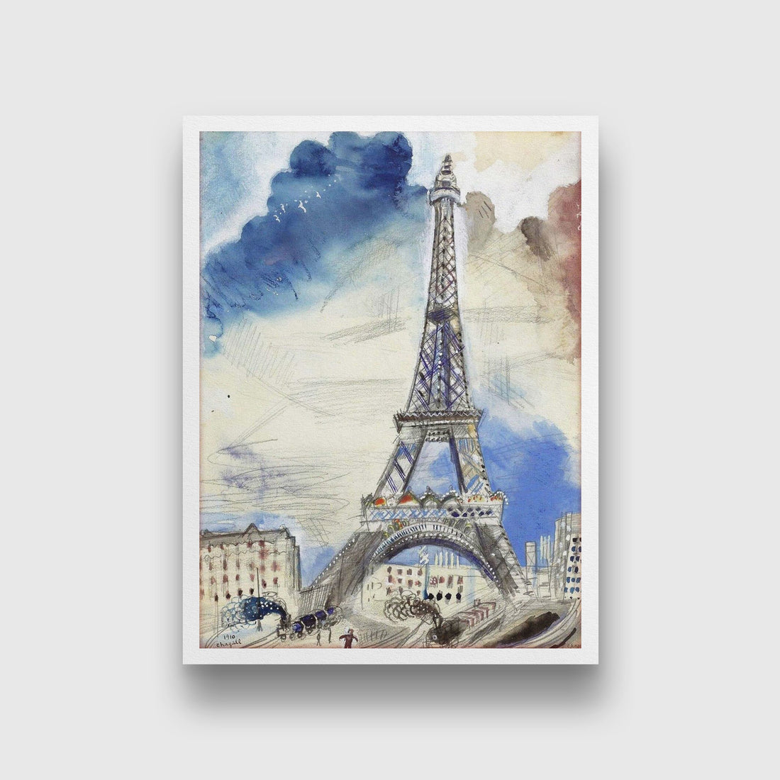 Tribute to the eiffel tower Painting - Meri Deewar 3 : 4 Vertical Premium Wall Art Canvas by MeriDeewar