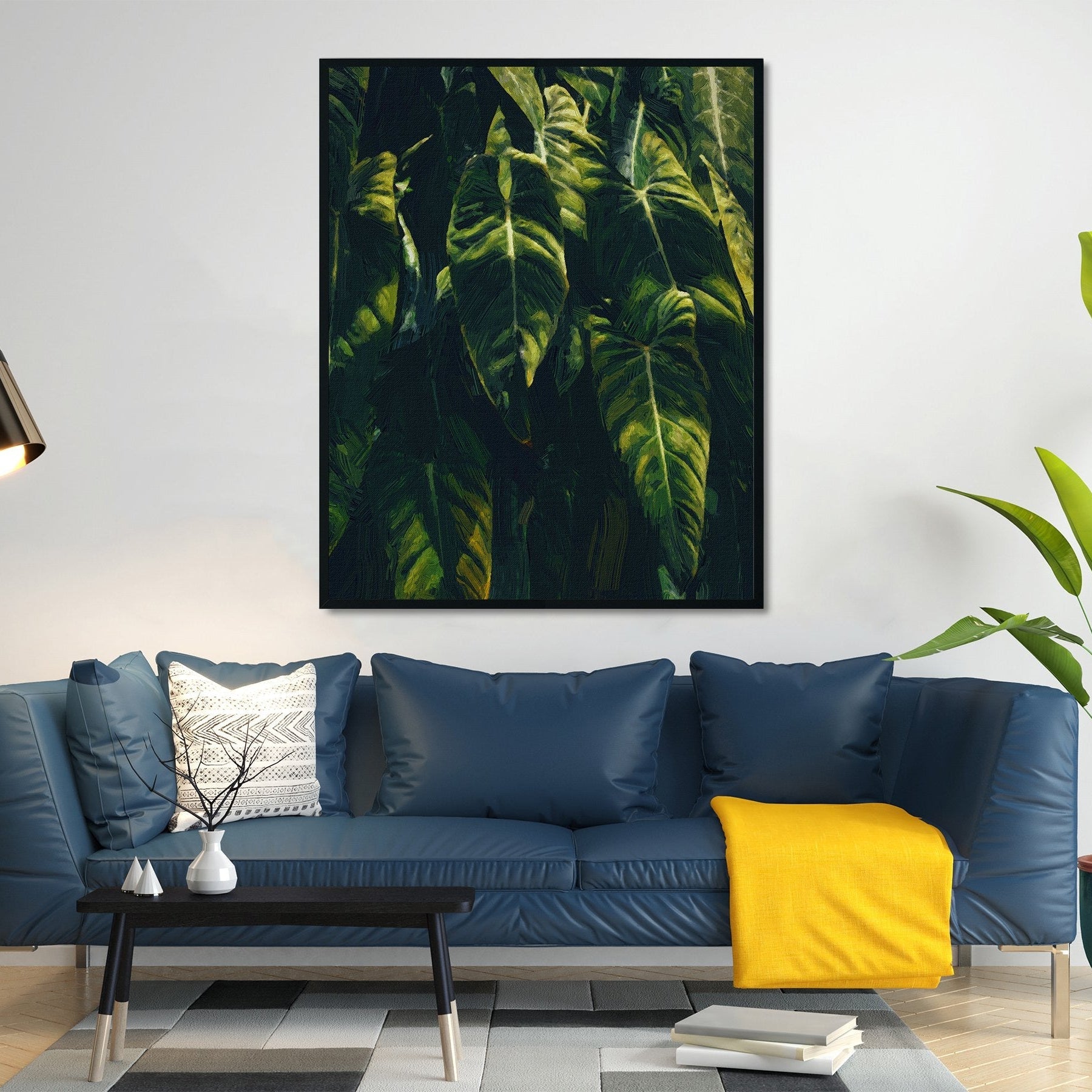 Tropical banana leaf Painting - Meri Deewar 3 : 4 Vertical Premium Wall Art Canvas by MeriDeewar