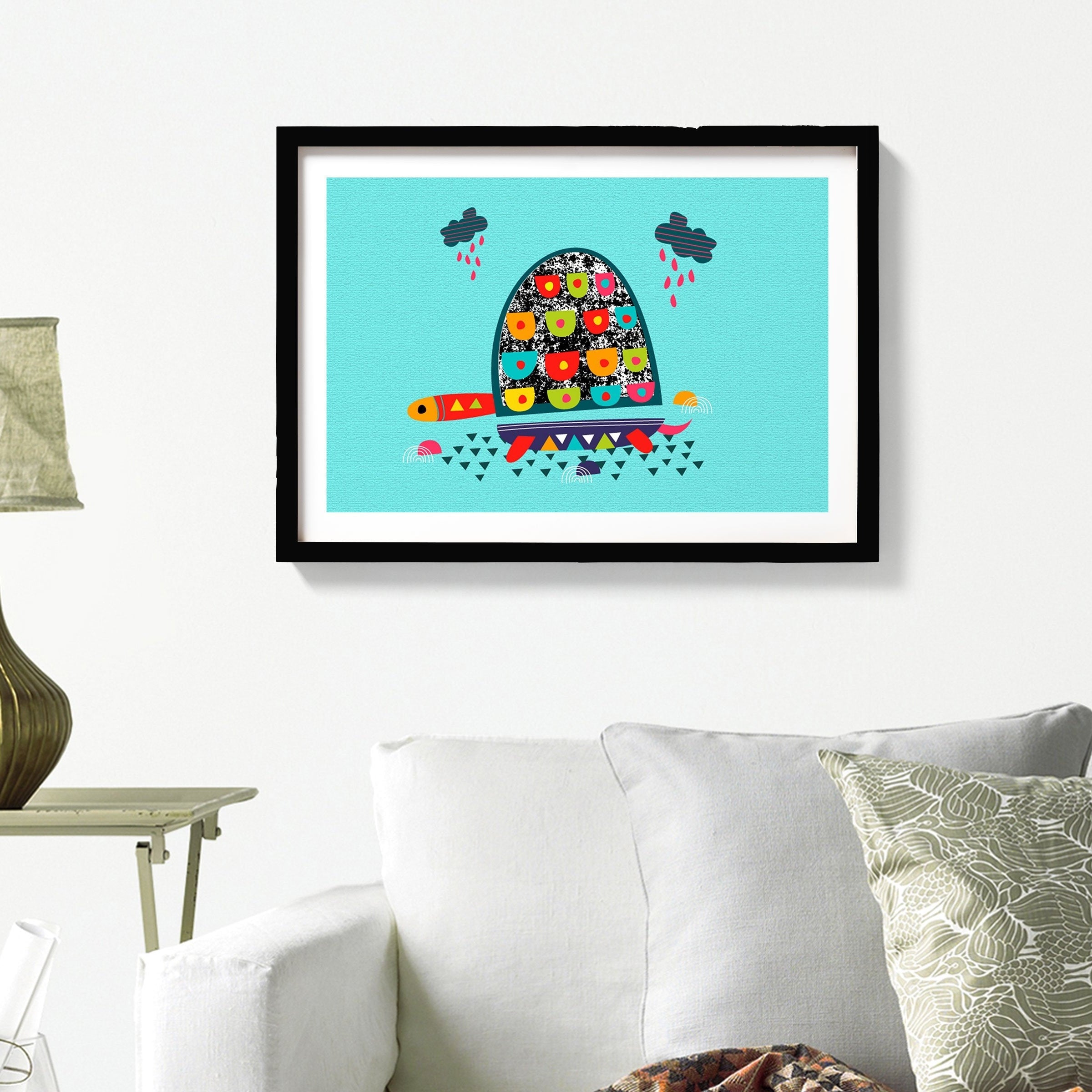 Turtle Pond Painting - Meri Deewar 3 : 2 Horizontal Premium Wall Art Canvas by MeriDeewar