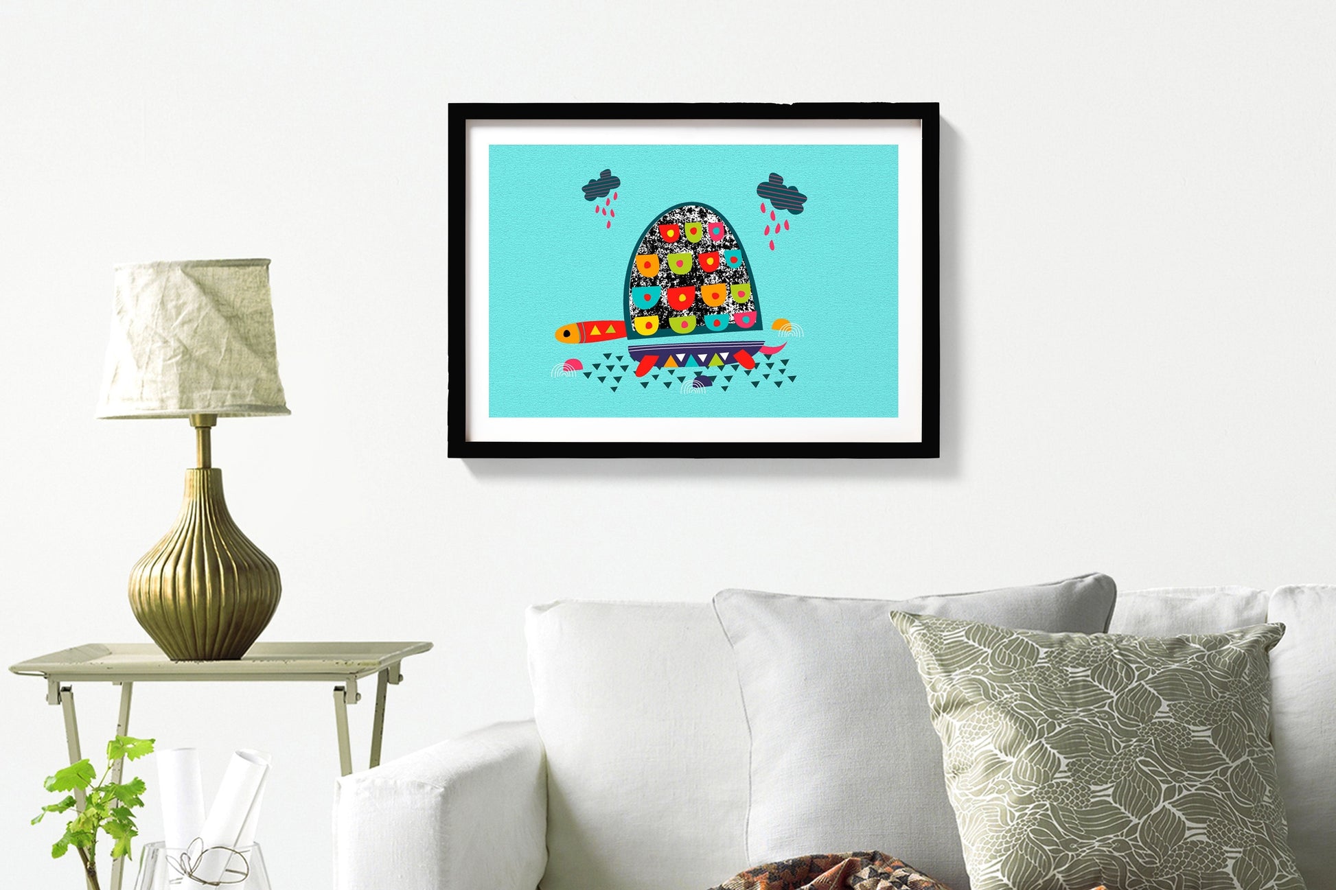 Turtle Pond Painting - Meri Deewar 3 : 2 Horizontal Premium Wall Art Canvas by MeriDeewar