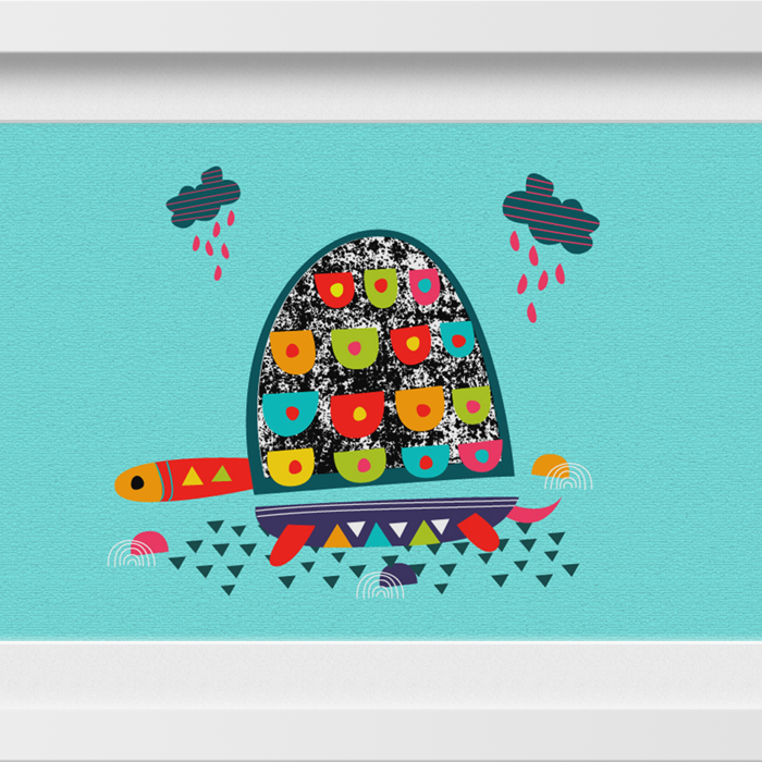 Turtle Pond Painting - Meri Deewar 3 : 2 Horizontal Premium Wall Art Canvas by MeriDeewar