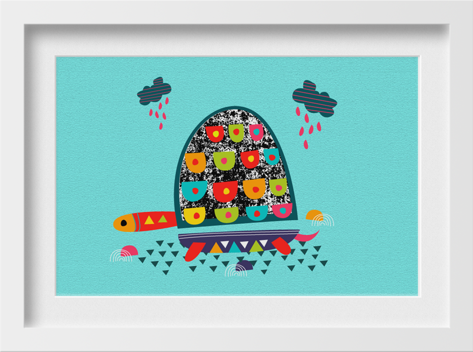 Turtle Pond Painting - Meri Deewar 3 : 2 Horizontal Premium Wall Art Canvas by MeriDeewar