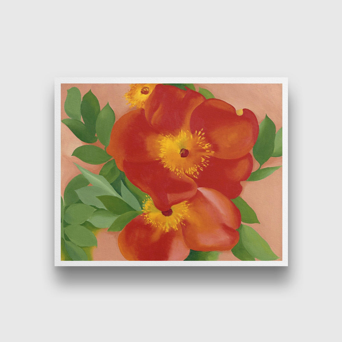 Two Austrian Copper Roses Painting - Meri Deewar 4 :5 Vertical Premium Wall Art Canvas by MeriDeewar