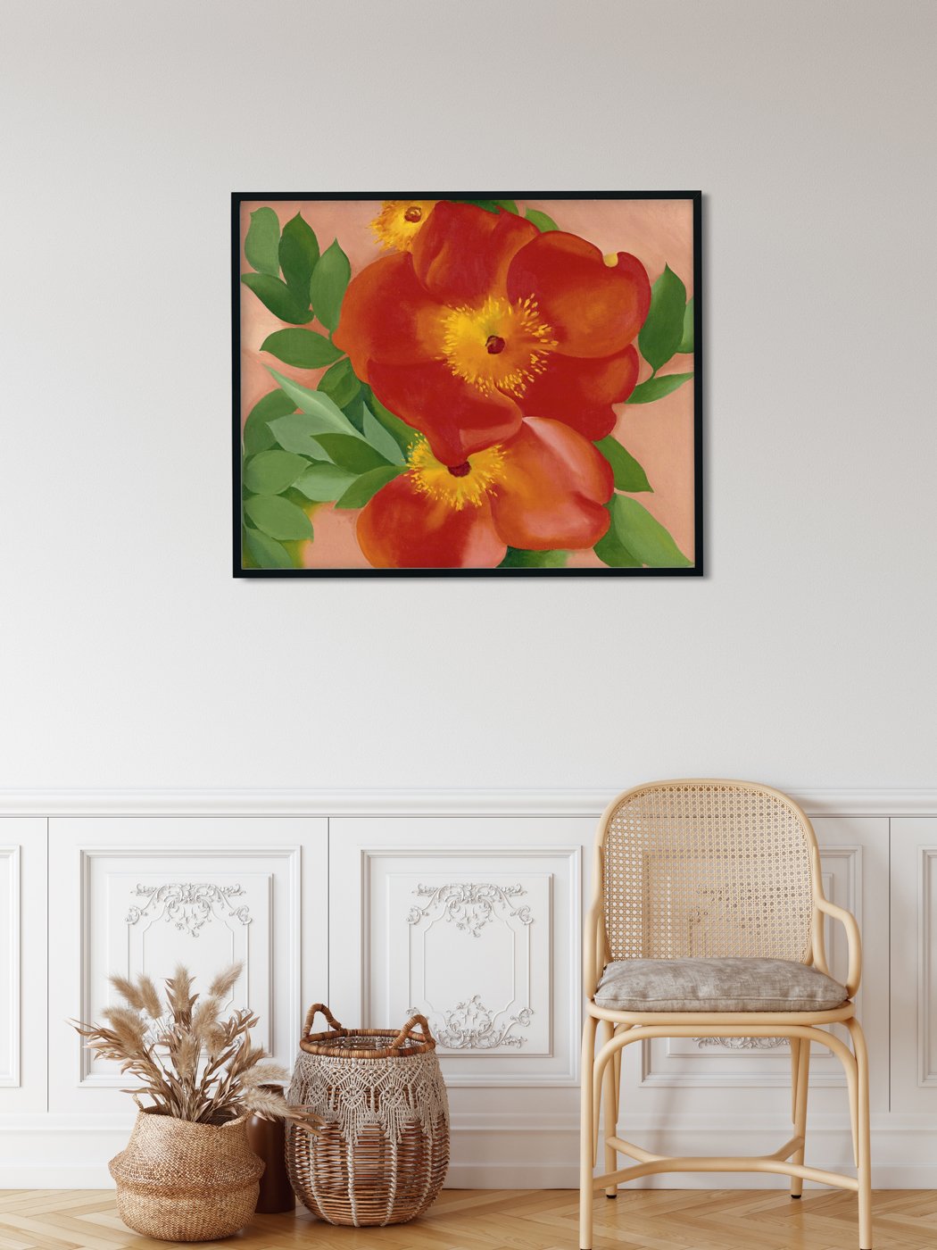 Two Austrian Copper Roses Painting - Meri Deewar 4 :5 Vertical Premium Wall Art Canvas by MeriDeewar