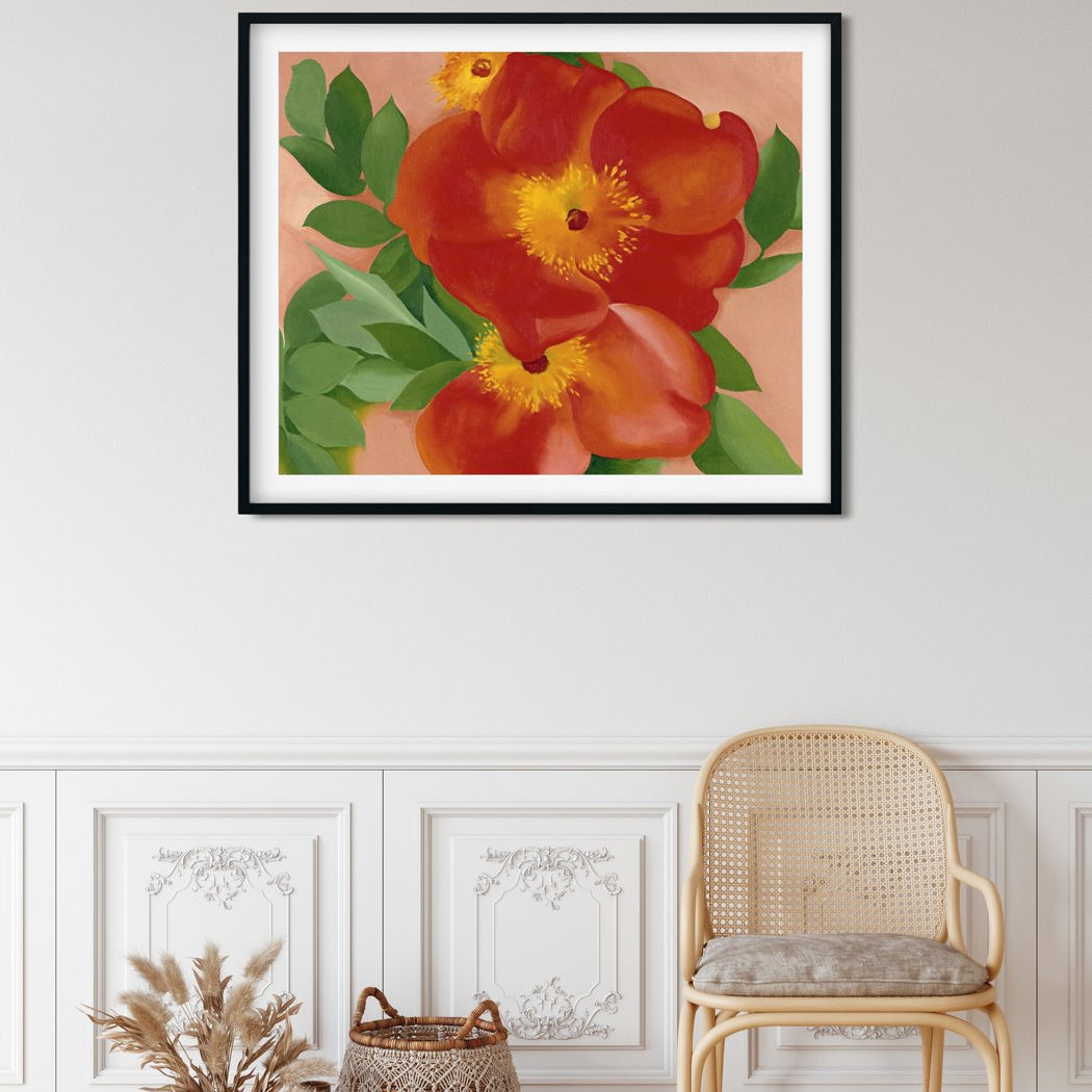Two Austrian Copper Roses Painting - Meri Deewar 4 :5 Vertical Premium Wall Art Canvas by MeriDeewar