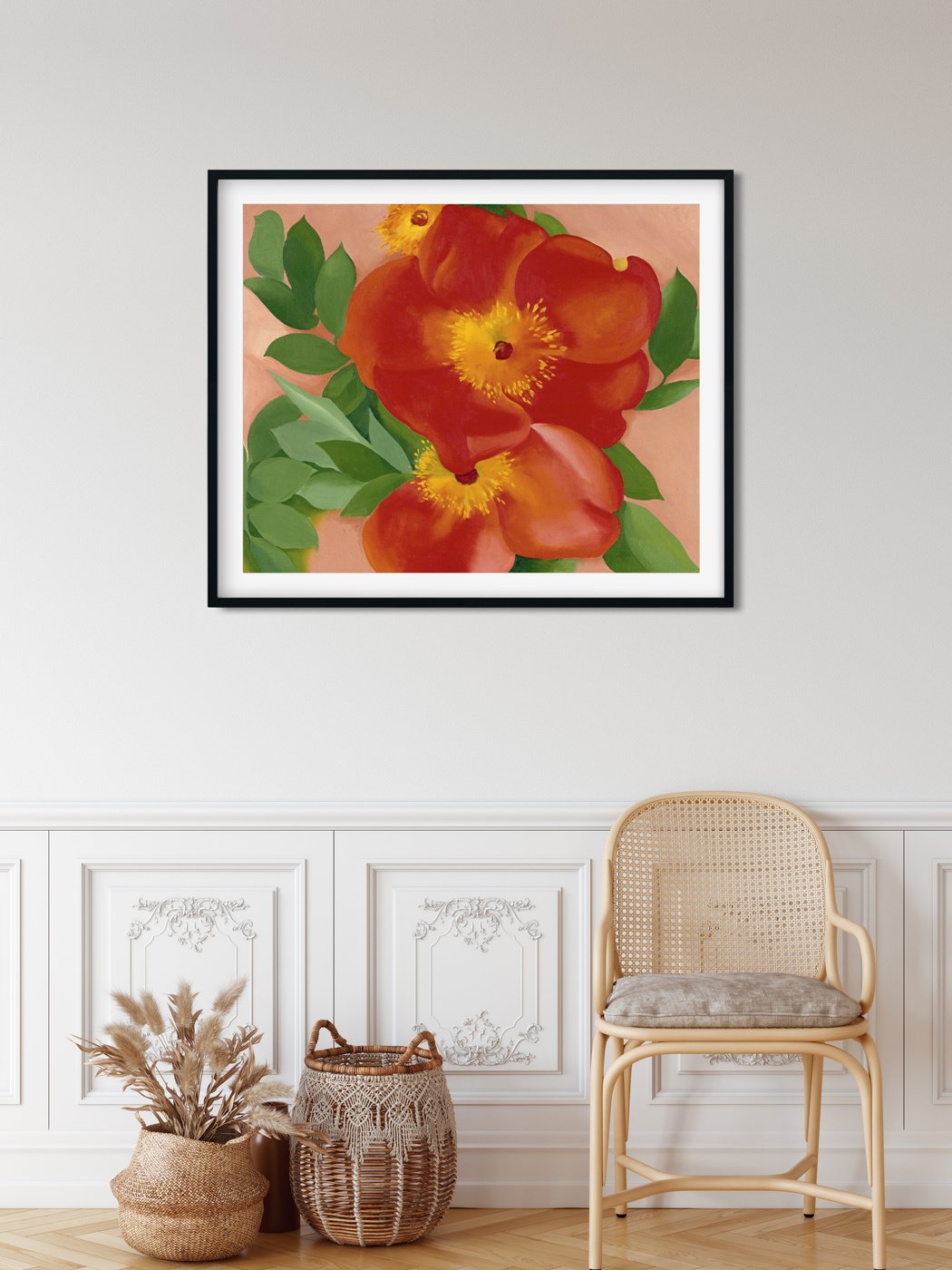 Two Austrian Copper Roses Painting - Meri Deewar 4 :5 Vertical Premium Wall Art Canvas by MeriDeewar