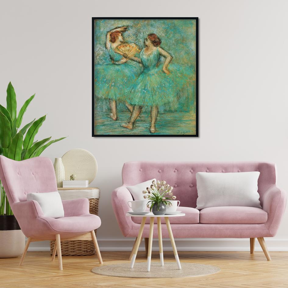 Two Dancers Painting - Meri Deewar 1 : 1 Square Premium Wall Art Canvas by MeriDeewar