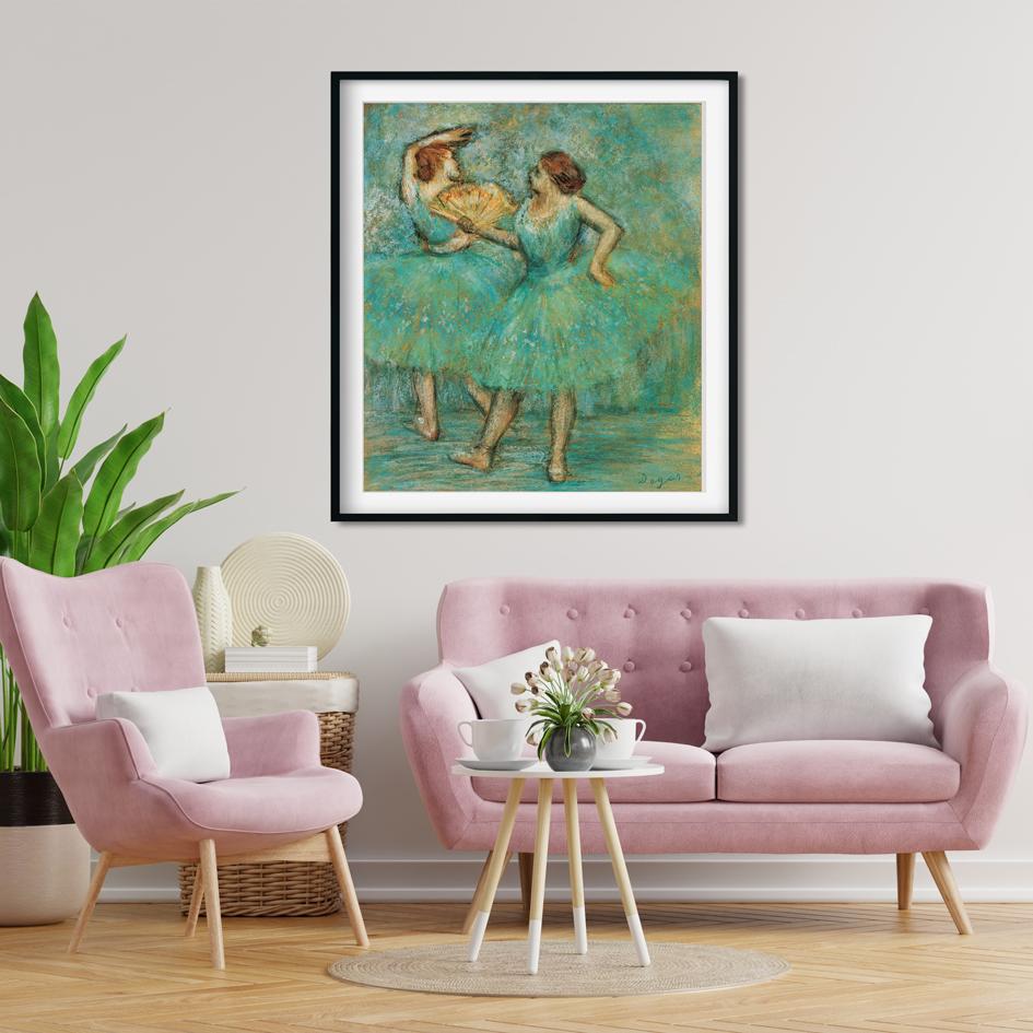 Two Dancers Painting - Meri Deewar 1 : 1 Square Premium Wall Art Canvas by MeriDeewar