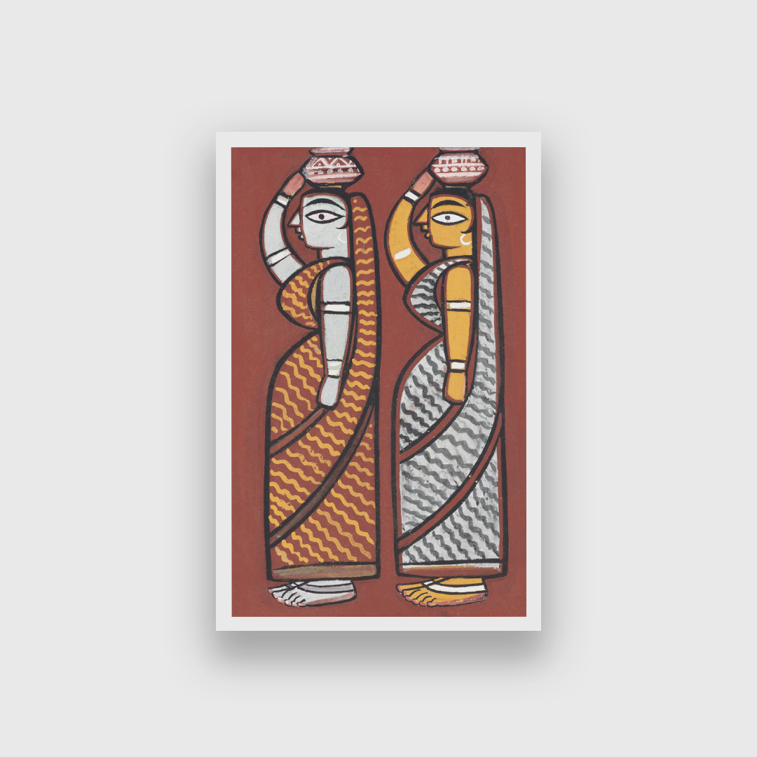 Two Ladies Painting 2 : 3 Vertical Premium Wall Art Canvas by MeriDeewar