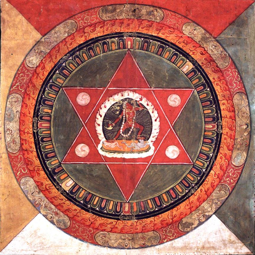 Unique Mandala of Vajrayogini Painting 1 : 1 Square Premium Wall Art Canvas by MeriDeewar