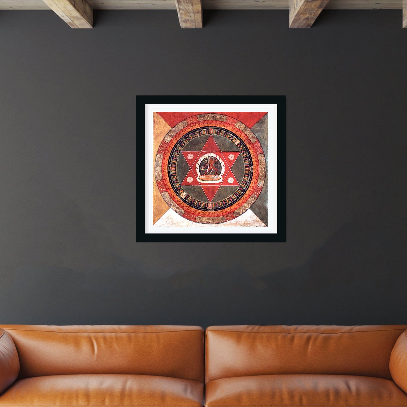 Unique Mandala of Vajrayogini Painting 1 : 1 Square Premium Wall Art Canvas by MeriDeewar