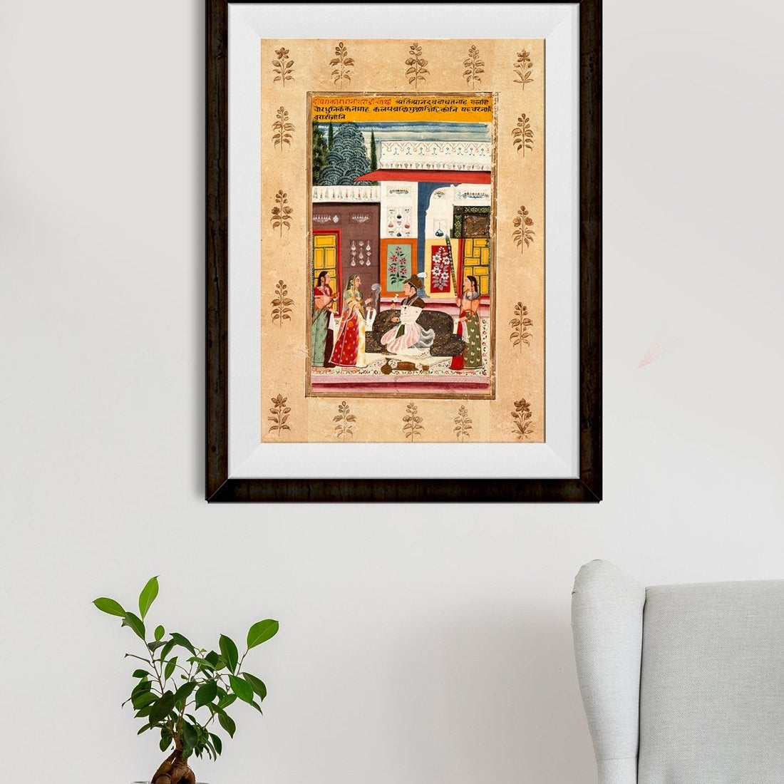 Varadi Ragini, Fourth Wife of Dipak Raga, Folio from a Ragamala (Garland of Melodies) Painting - Meri Deewar 2 : 3 Vertical Premium Wall Art Canvas by MeriDeewar