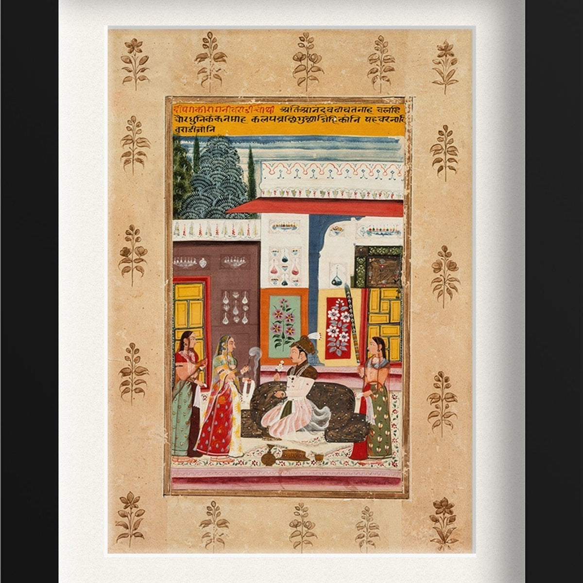 Varadi Ragini, Fourth Wife of Dipak Raga, Folio from a Ragamala (Garland of Melodies) Painting - Meri Deewar 2 : 3 Vertical Premium Wall Art Canvas by MeriDeewar