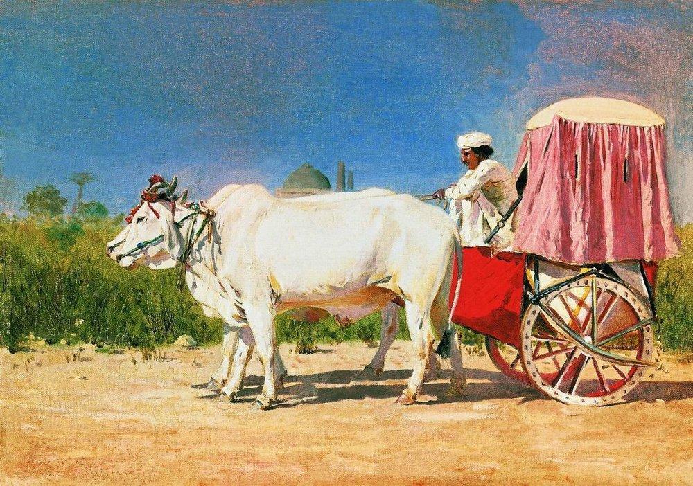 vehicle in delhi 1875 Painting - Meri Deewar 4 : 3 Horizontal Premium Wall Art Canvas by MeriDeewar