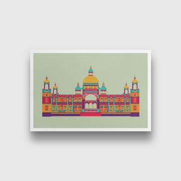 Victoria Palace Monument India Painting - Meri Deewar 3 : 2 Horizontal Premium Wall Art Canvas by MeriDeewar