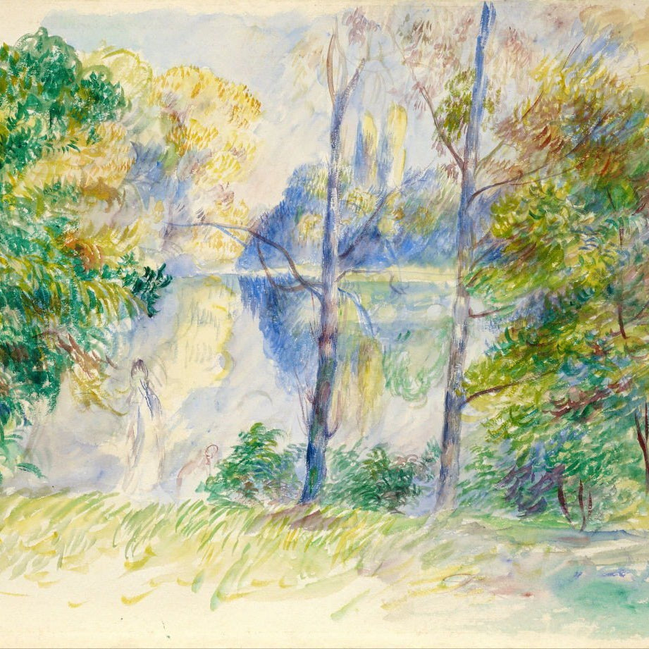 View of a park Painting - Meri Deewar 3 : 2 Horizontal Premium Wall Art Canvas by MeriDeewar