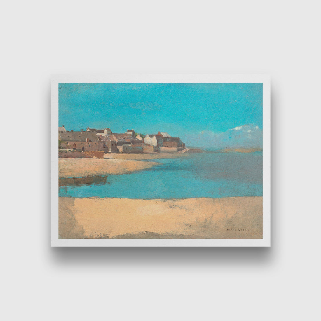 Village by the Sea in Brittany 4 : 3 Horizontal Premium Wall Art Canvas by MeriDeewar