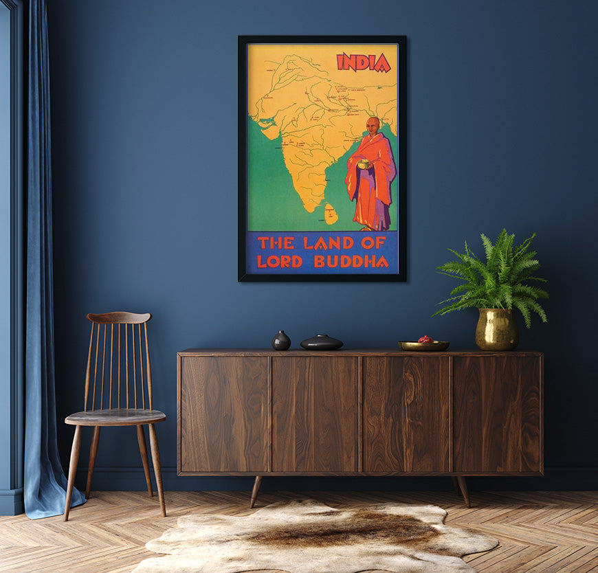 Vintage Buddhism Art Poster 2 : 3 Vertical Premium Wall Art Canvas by MeriDeewar