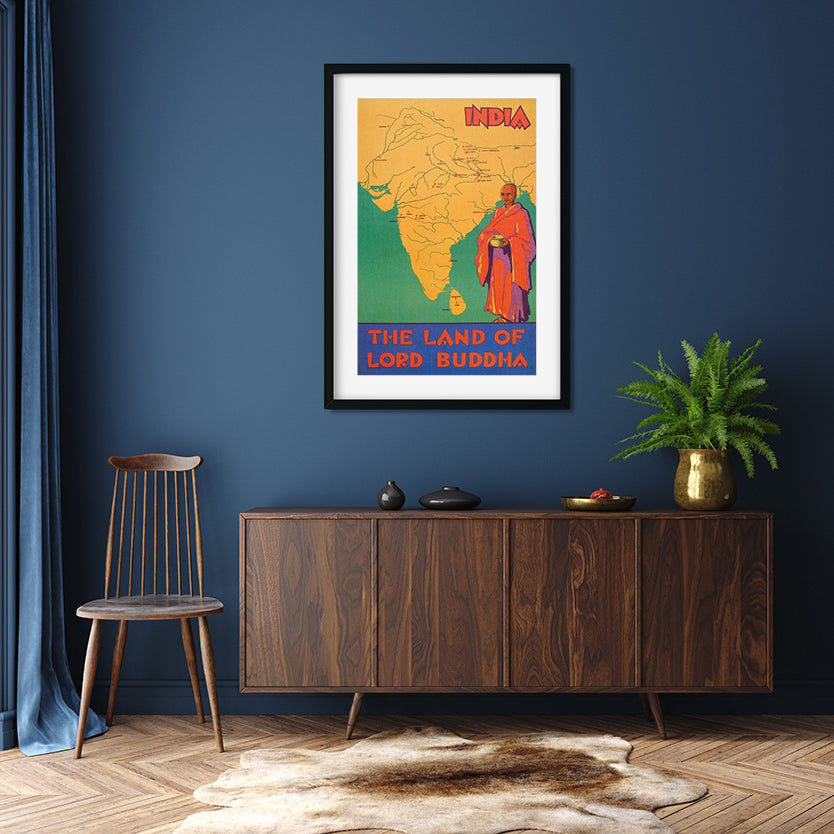 Vintage Buddhism Art Poster 2 : 3 Vertical Premium Wall Art Canvas by MeriDeewar
