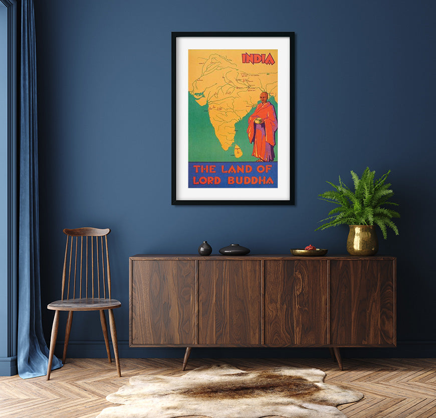 Vintage Buddhism Art Poster 2 : 3 Vertical Premium Wall Art Canvas by MeriDeewar