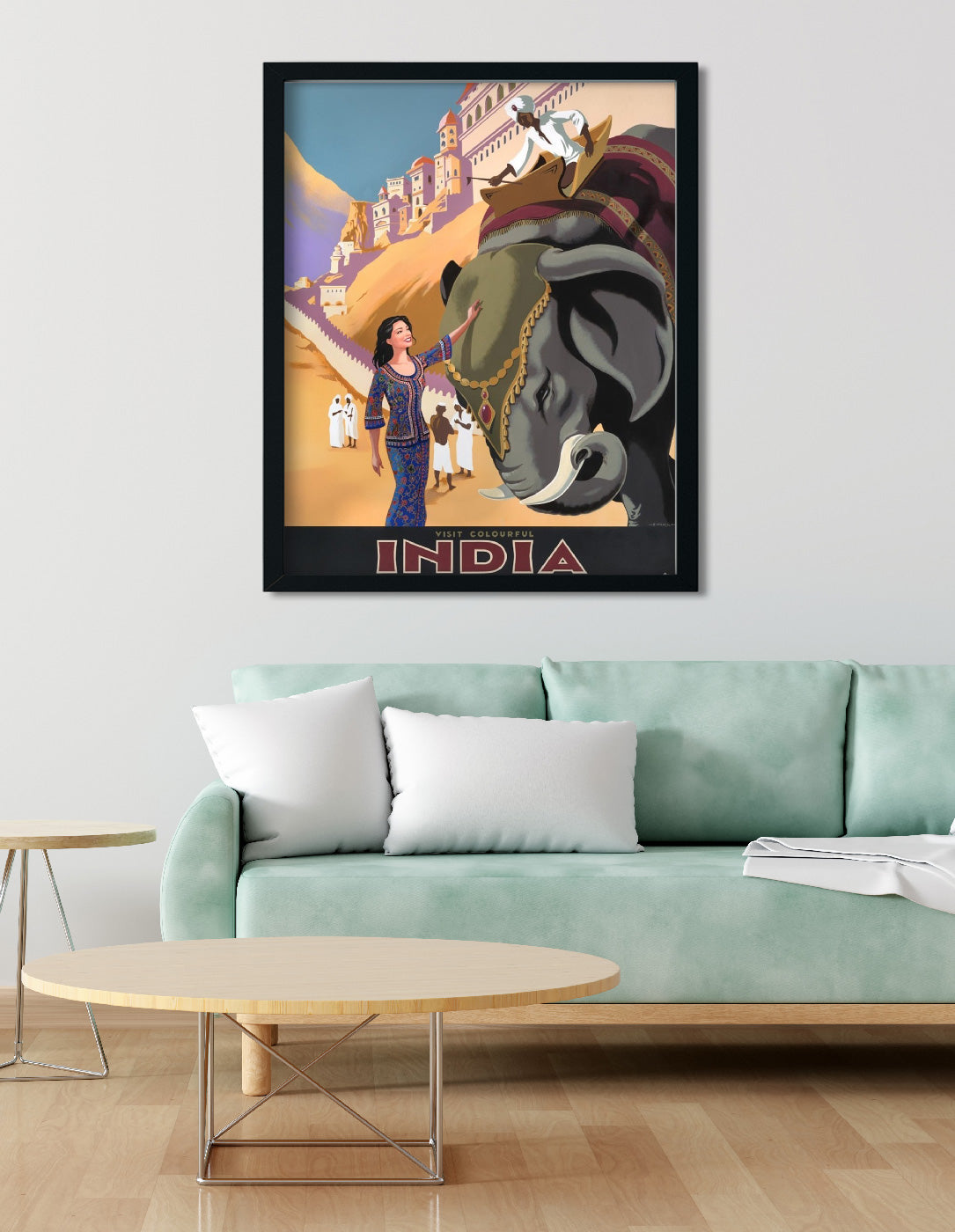 Vintage Elephant Poster 4 :5 Vertical Premium Wall Art Canvas by MeriDeewar