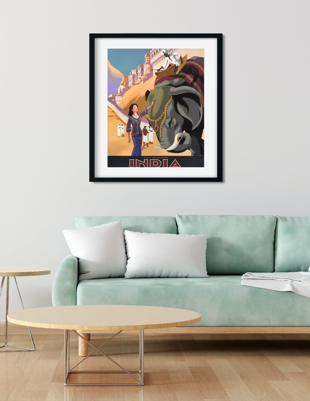 Vintage Elephant Poster 4 :5 Vertical Premium Wall Art Canvas by MeriDeewar