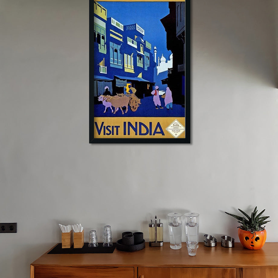 Vintage Street Light Poster 2 : 3 Vertical Premium Wall Art Canvas by MeriDeewar