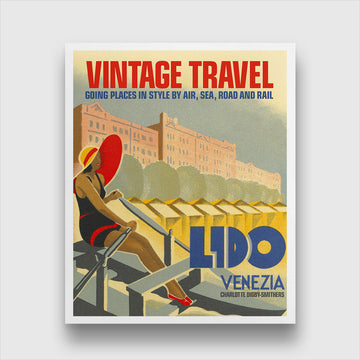 Vintage Travel Poster 4 :5 Vertical Premium Wall Art Canvas by MeriDeewar