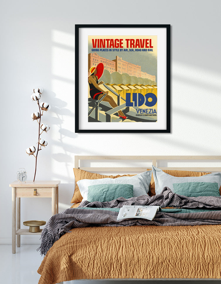 Vintage Travel Poster 4 :5 Vertical Premium Wall Art Canvas by MeriDeewar