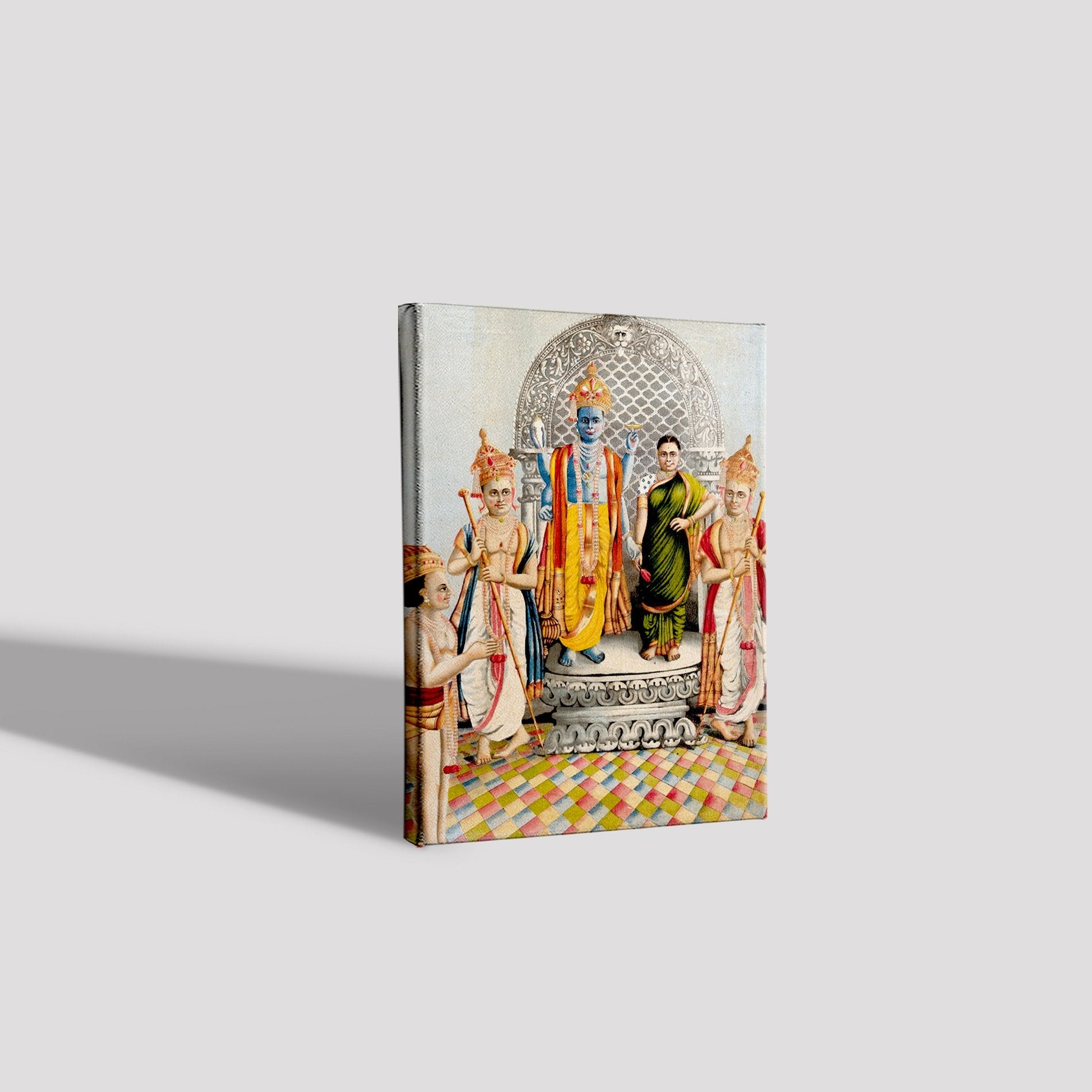 Vishnu-and-Lakshmi-attended-by-Garuda-and-two-attendants Painting - Meri Deewar 3 : 4 Vertical Premium Wall Art Canvas by MeriDeewar