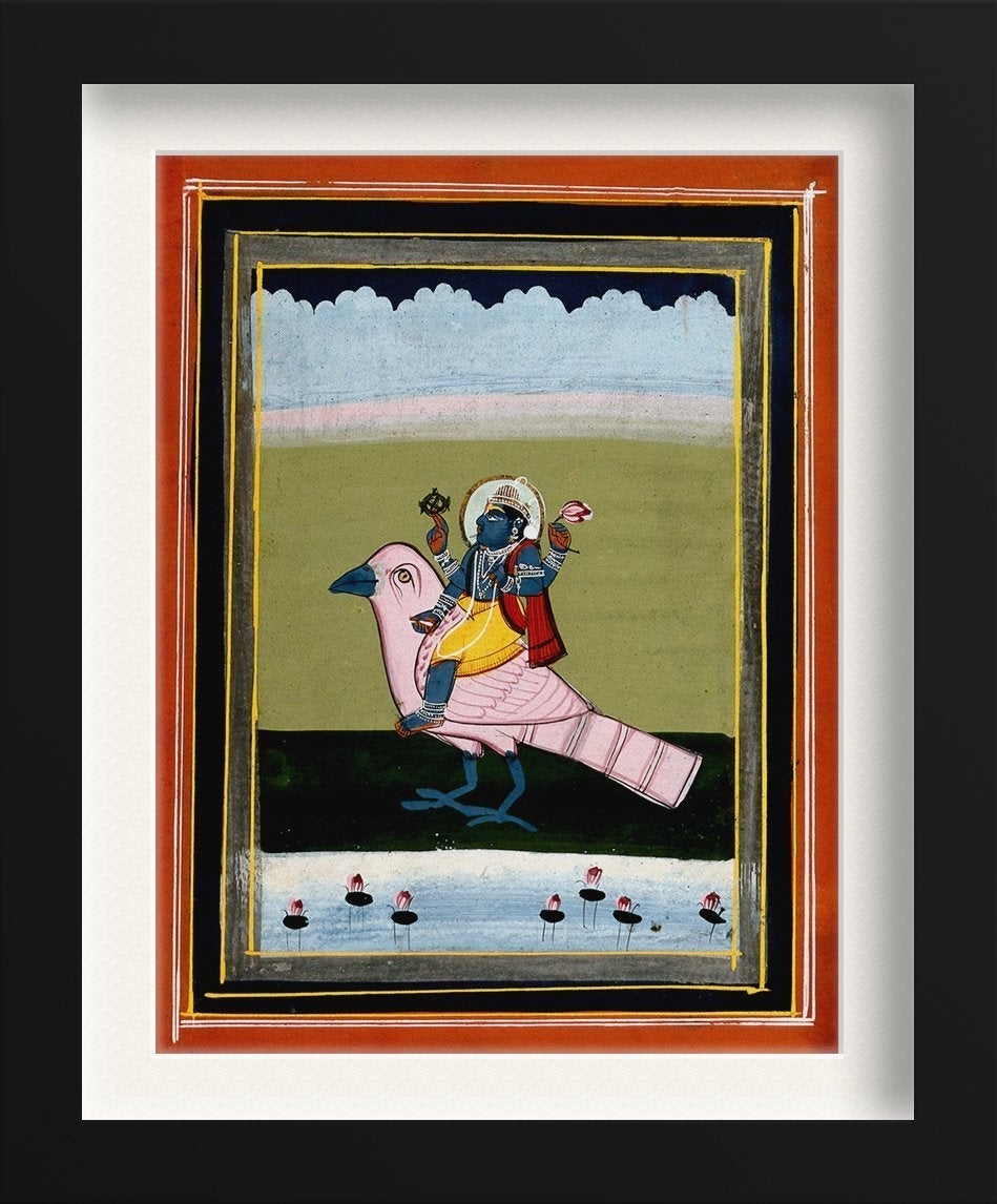 Vishnu as Satyanarayan Painting - Meri Deewar 3 : 4 Vertical Premium Wall Art Canvas by MeriDeewar