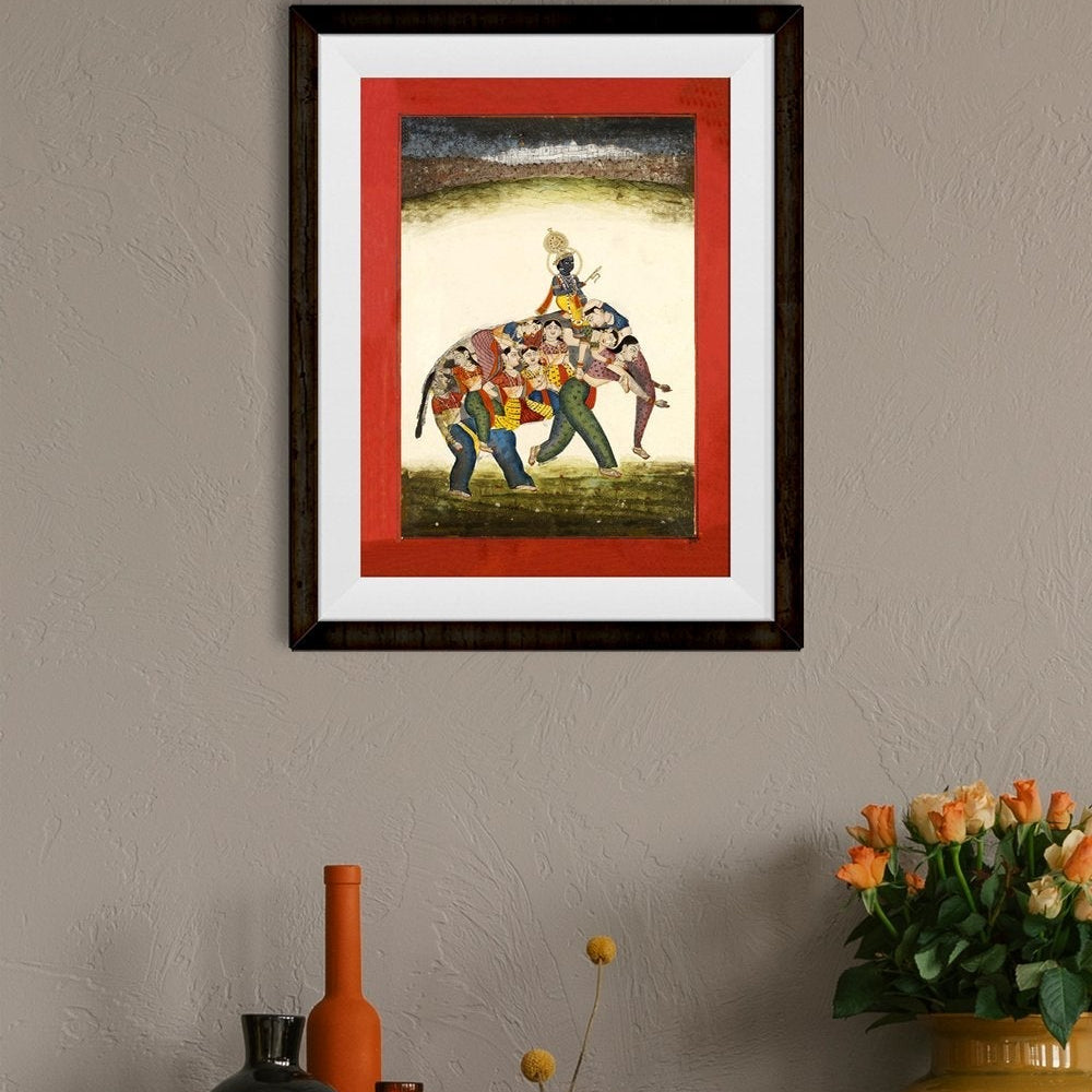 Vishnu Painting - Meri Deewar 4 X 5.5 Vertical Premium Wall Art Canvas by MeriDeewar