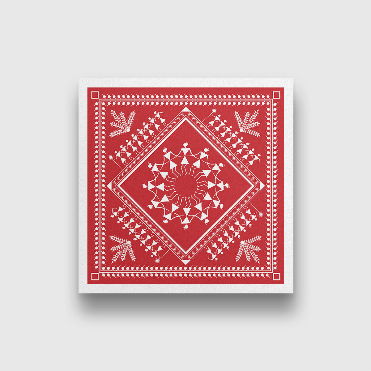 Warli Painting Painting 1 : 1 Square Premium Wall Art Canvas by MeriDeewar