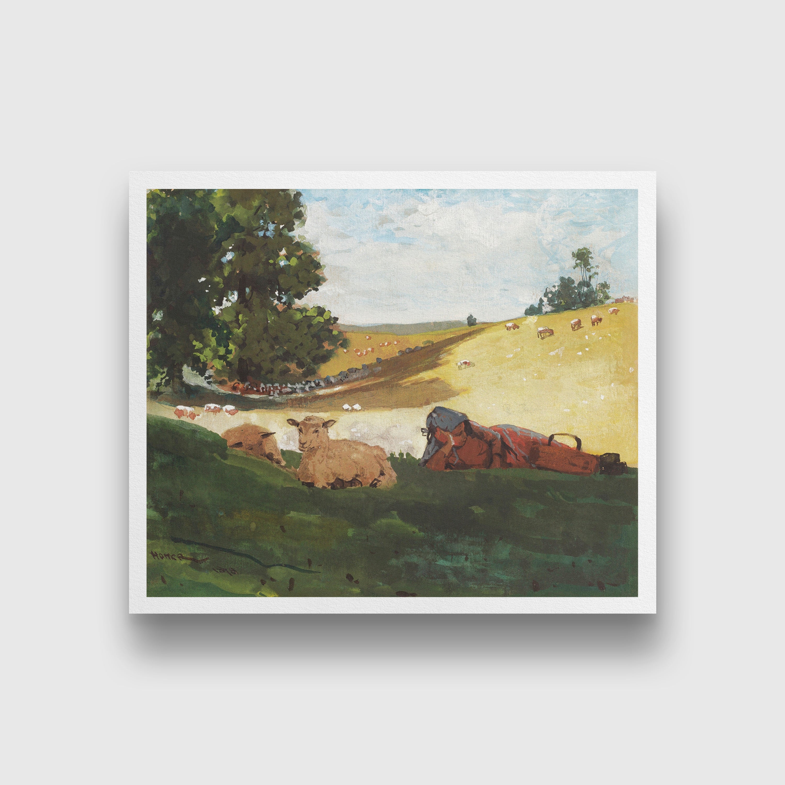 Warm Afternoon painting -Meri Deewar 6 : 5 Horizontal Premium Wall Art Canvas by MeriDeewar