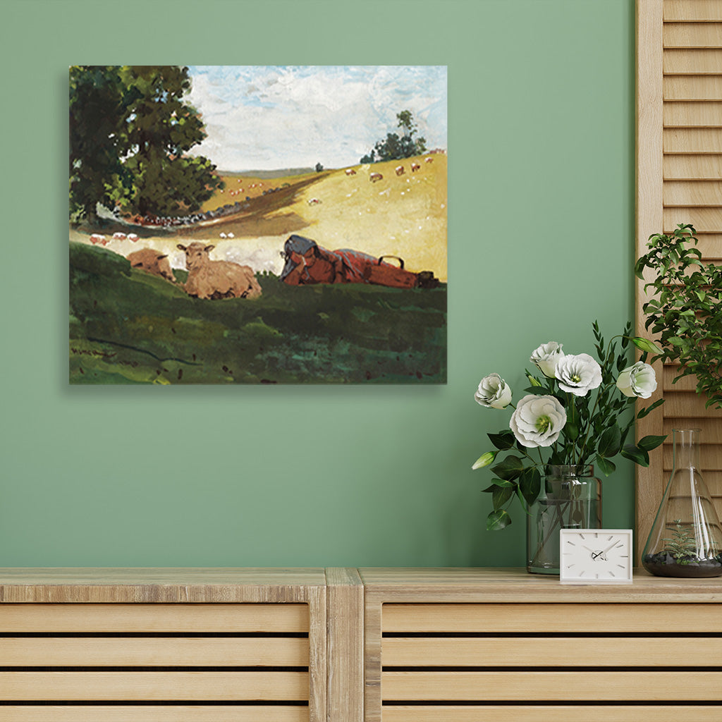 Warm Afternoon painting -Meri Deewar 6 : 5 Horizontal Premium Wall Art Canvas by MeriDeewar