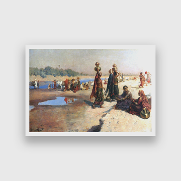 Water Carriers of the Ganges Painting 3 : 2 Horizontal Premium Wall Art Canvas by MeriDeewar