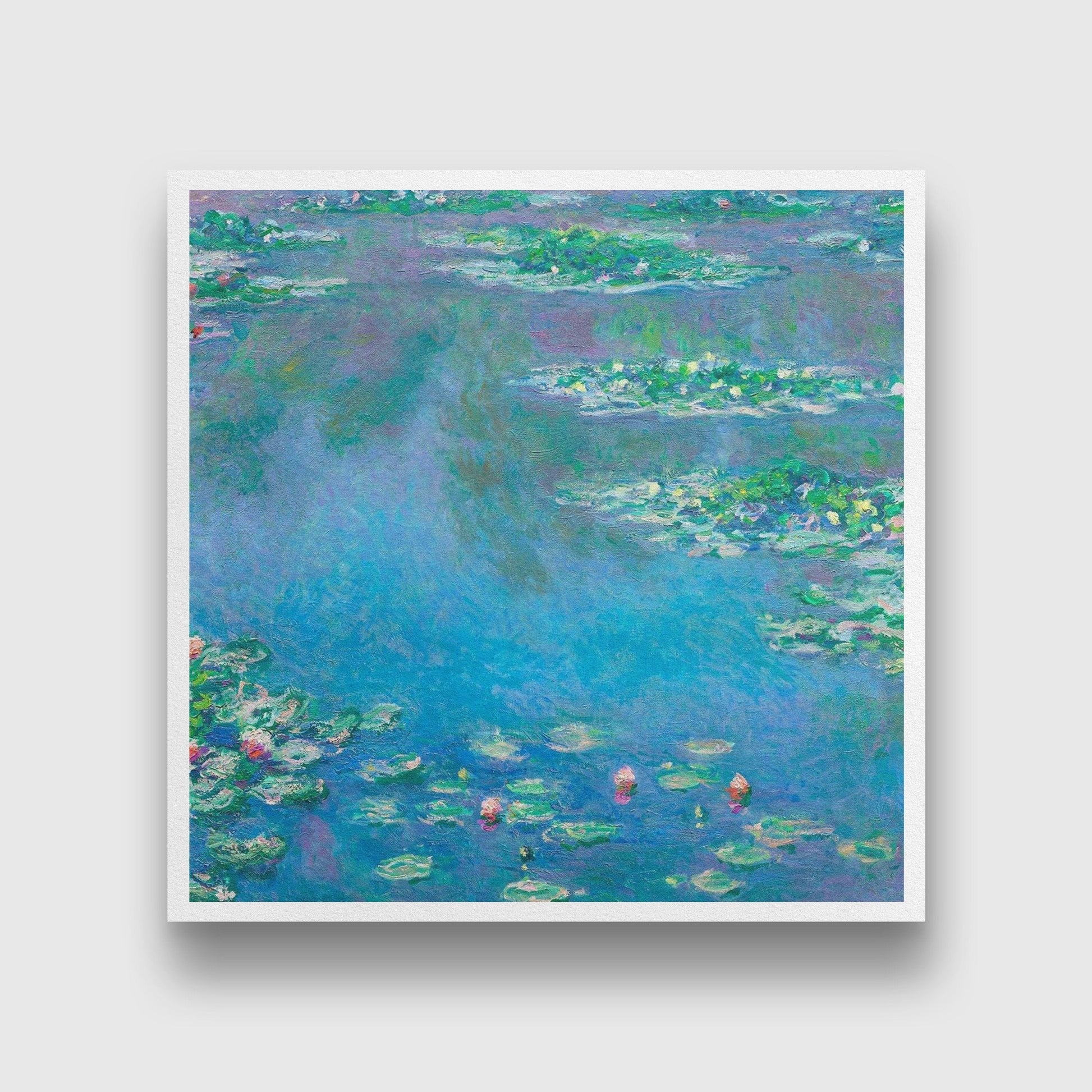 Water Lilies By Claude Monet Painting - Meri Deewar 1 : 1 Square Premium Wall Art Canvas by MeriDeewar