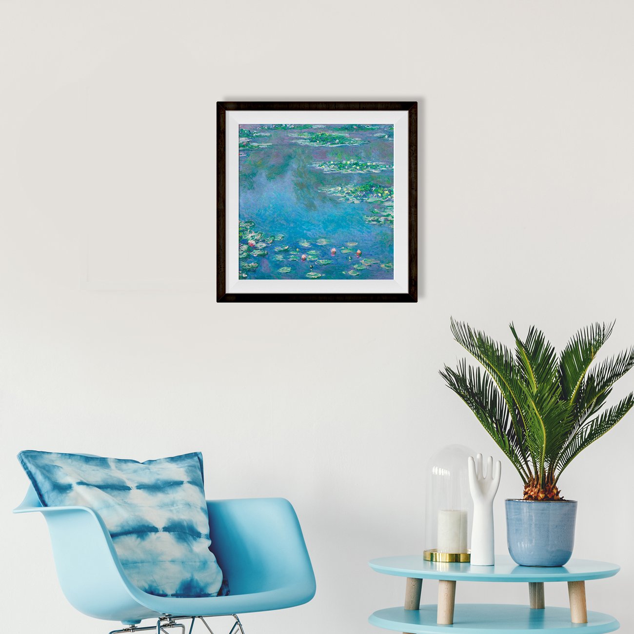 Water Lilies By Claude Monet Painting - Meri Deewar 1 : 1 Square Premium Wall Art Canvas by MeriDeewar