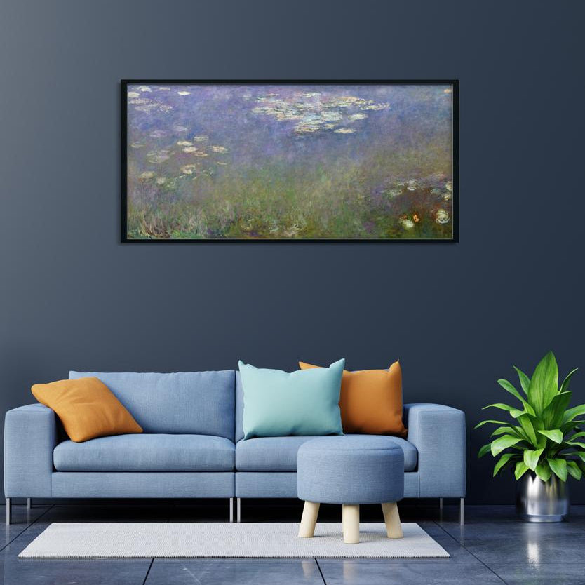 Water Lilies wall art Painting by Claude Monet - Meri Deewar Panorama Paintings Premium Wall Art Canvas by MeriDeewar