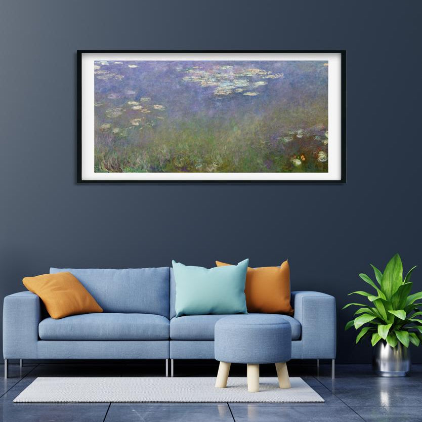 Water Lilies wall art Painting by Claude Monet - Meri Deewar Panorama Paintings Premium Wall Art Canvas by MeriDeewar