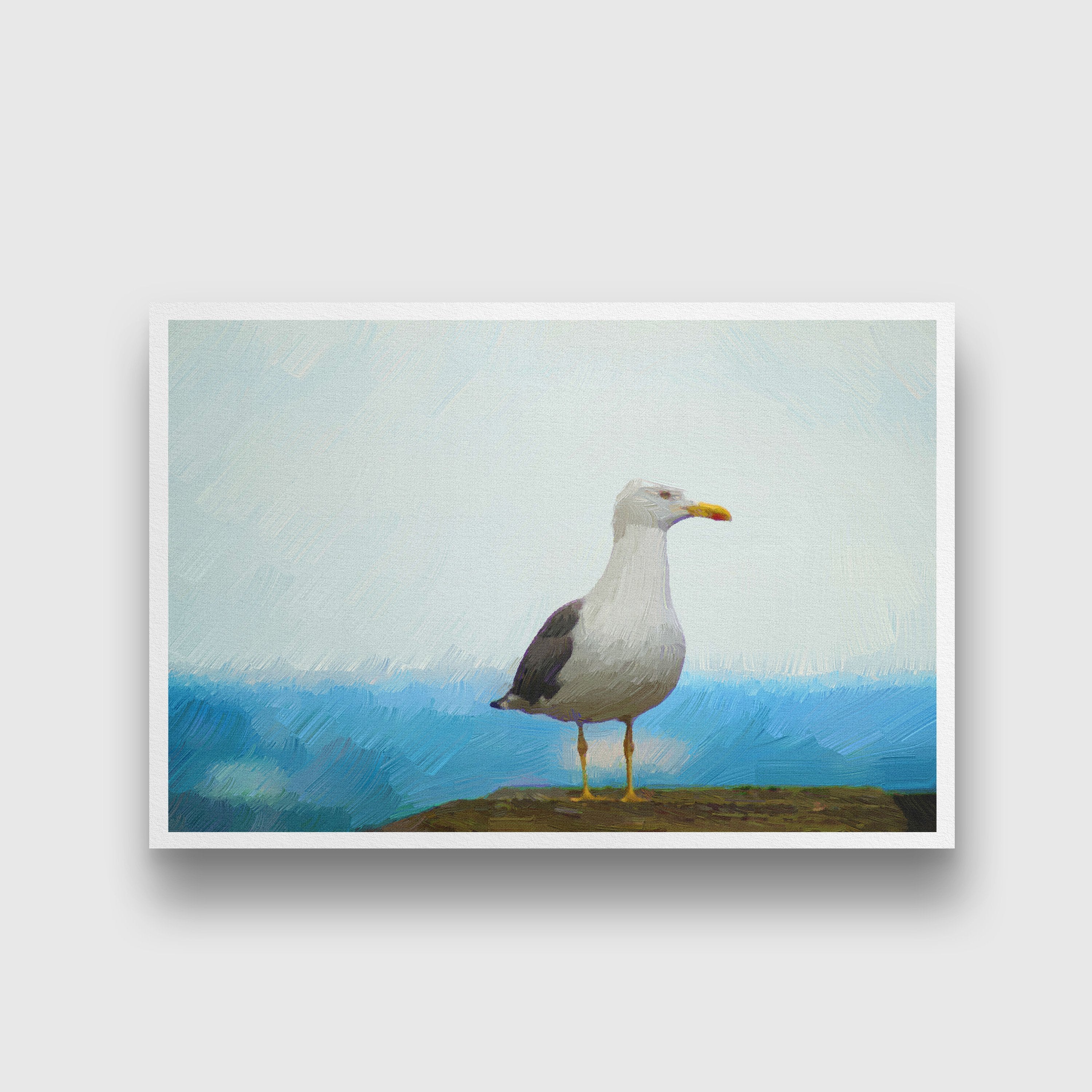 Watercolor bird painting - Meri Deewar 3 : 2 Horizontal Premium Wall Art Canvas by MeriDeewar