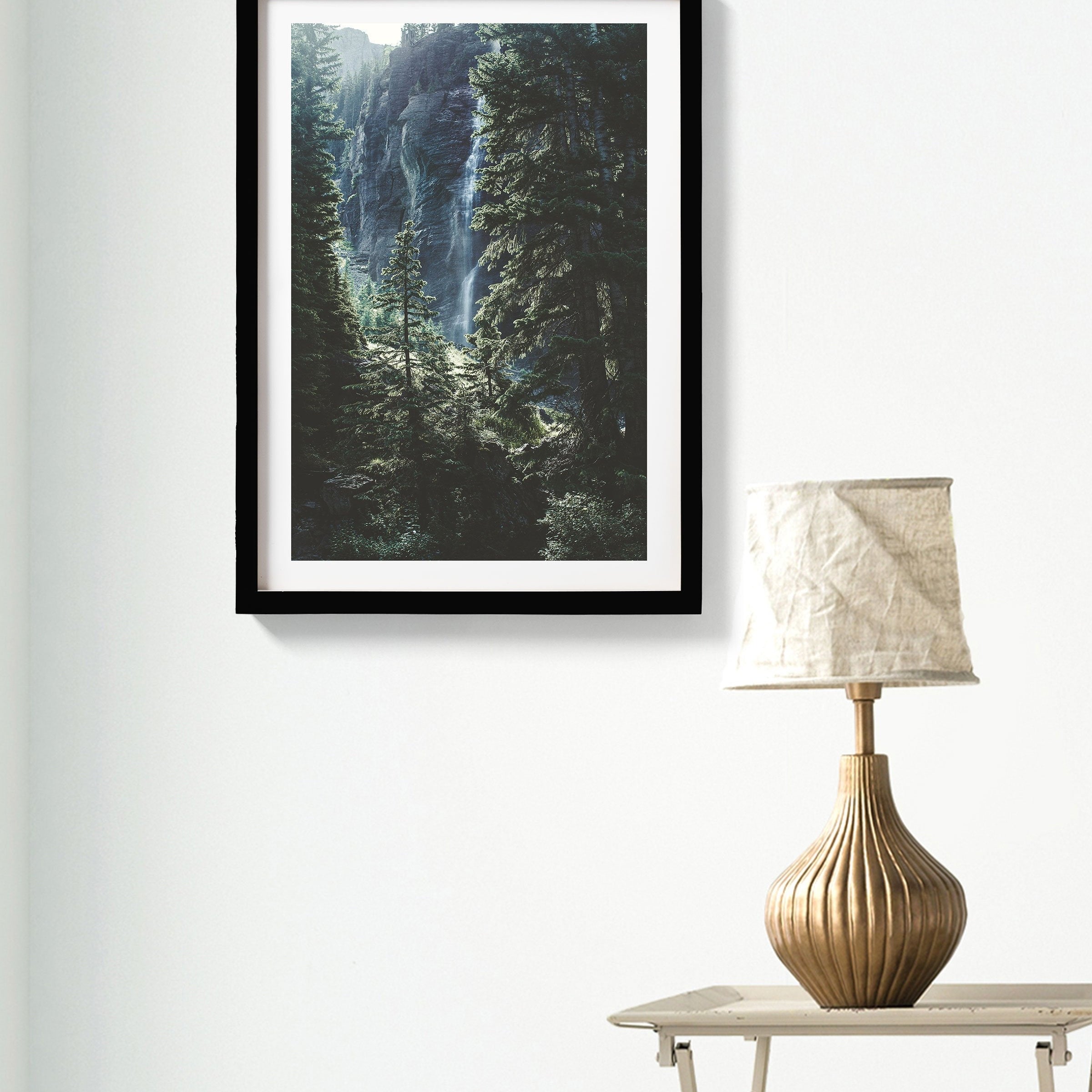waterfall in the woods Painting - Meri Deewar 2 : 3 Vertical Premium Wall Art Canvas by MeriDeewar