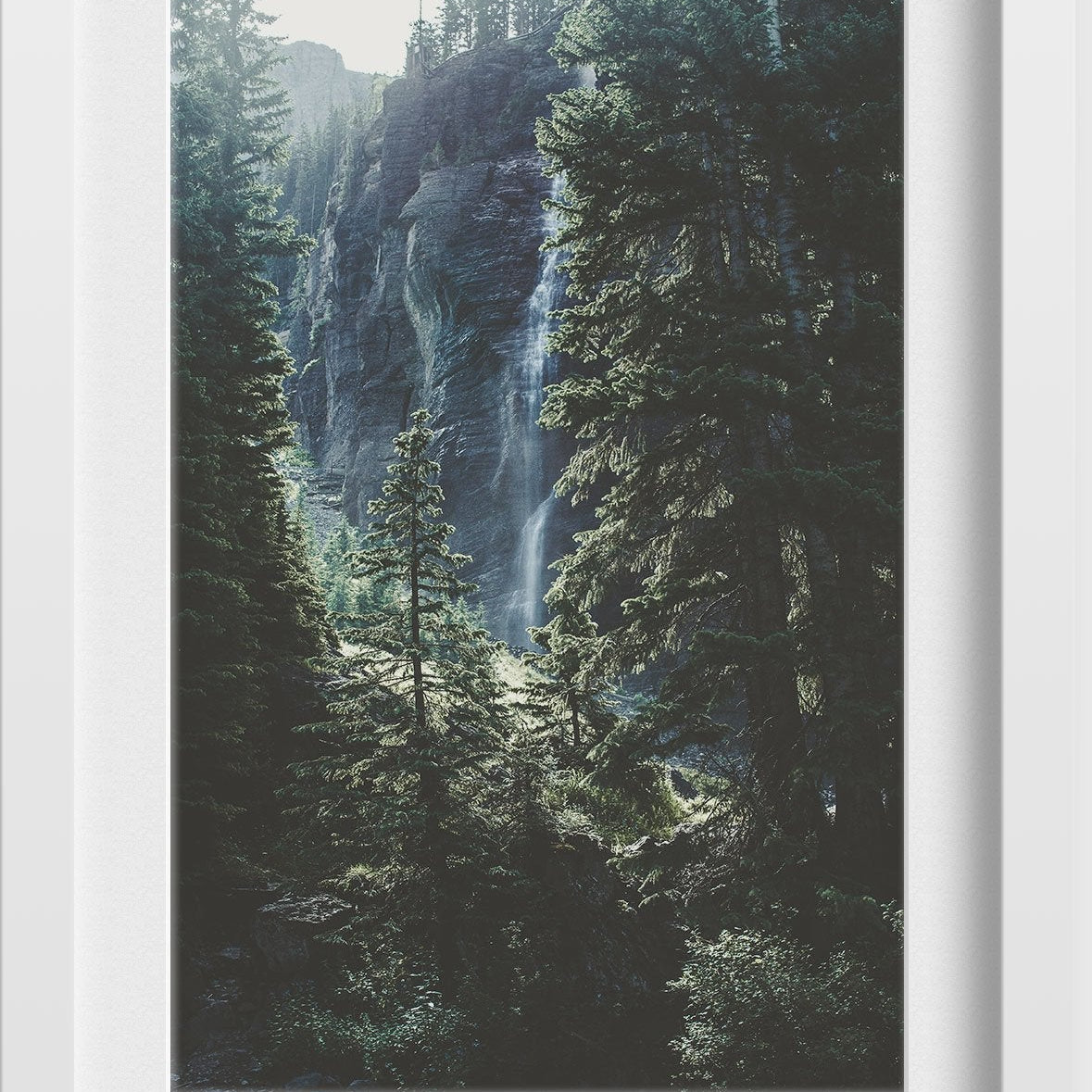 waterfall in the woods Painting - Meri Deewar 2 : 3 Vertical Premium Wall Art Canvas by MeriDeewar