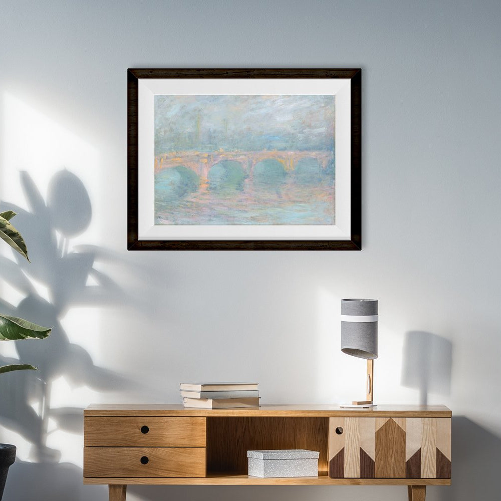 Waterloo Bridge By Claude Monet Painting - Meri Deewar 3 : 2 Horizontal Premium Wall Art Canvas by MeriDeewar